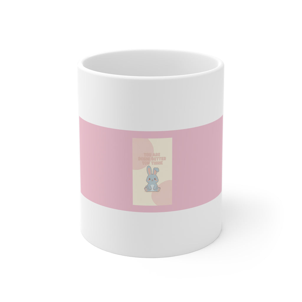"YOU ARE DOING BETTER YOU THINK" Black Cat Mug | Trendy Gift for Her | Drinkware | KayKay Classics