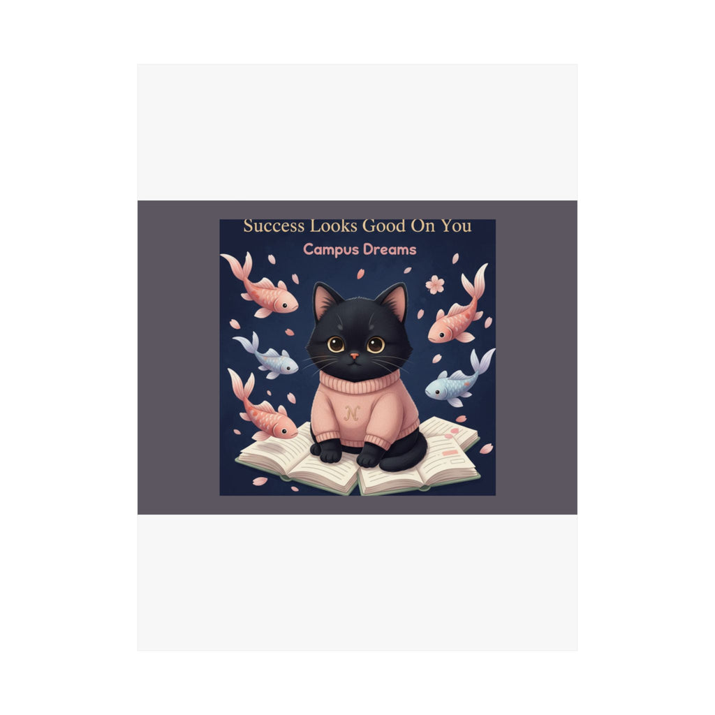 Black Cat Poster – Success Looks Good on You Campus Dreams