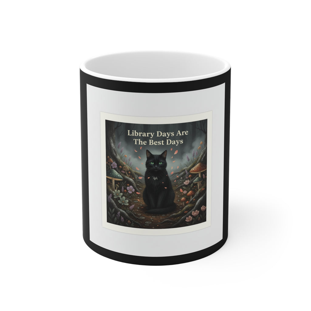 Cat Mug 11oz – Library Days Are the Best Days