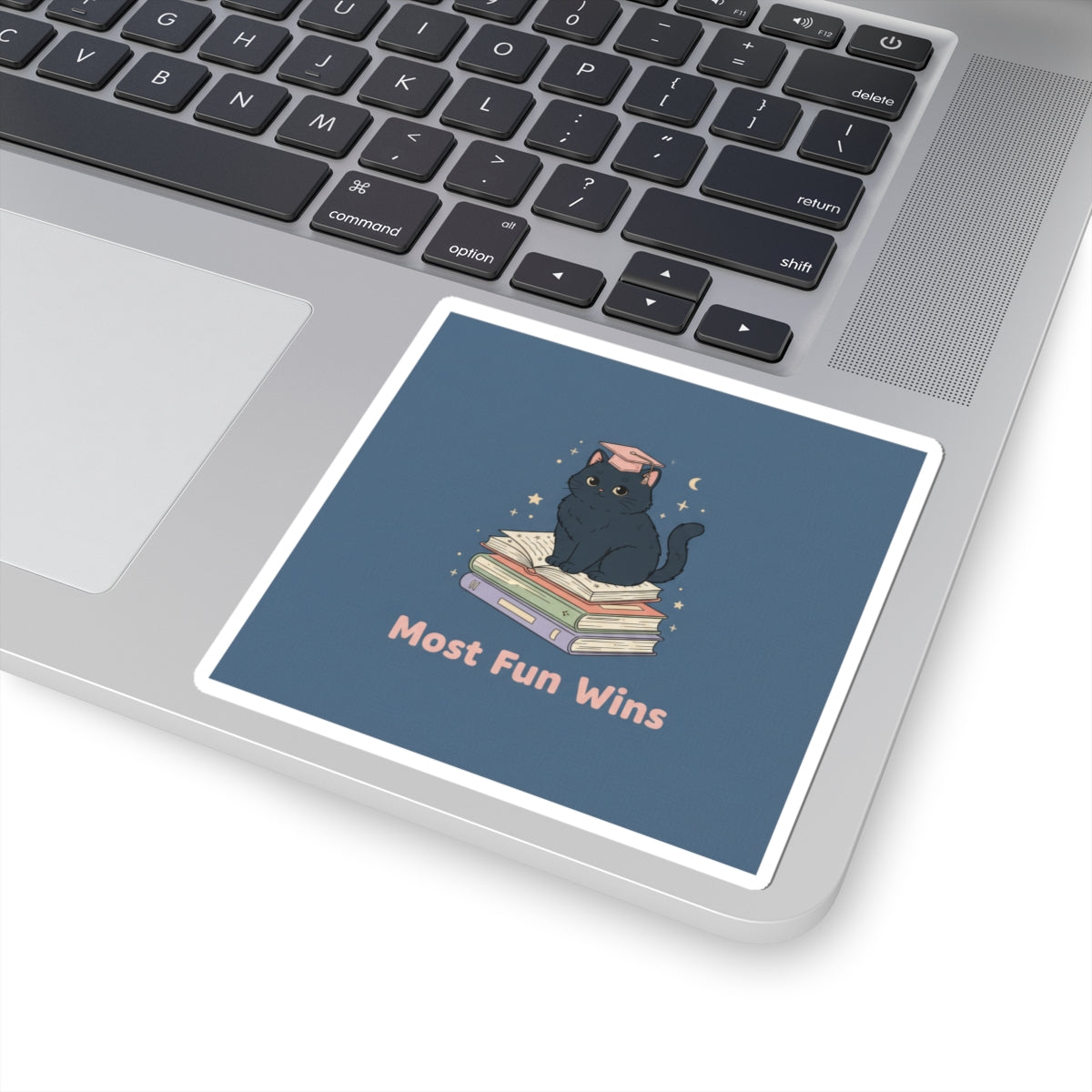 Black Cat Kiss-Cut Sticker – Most Fun Wins