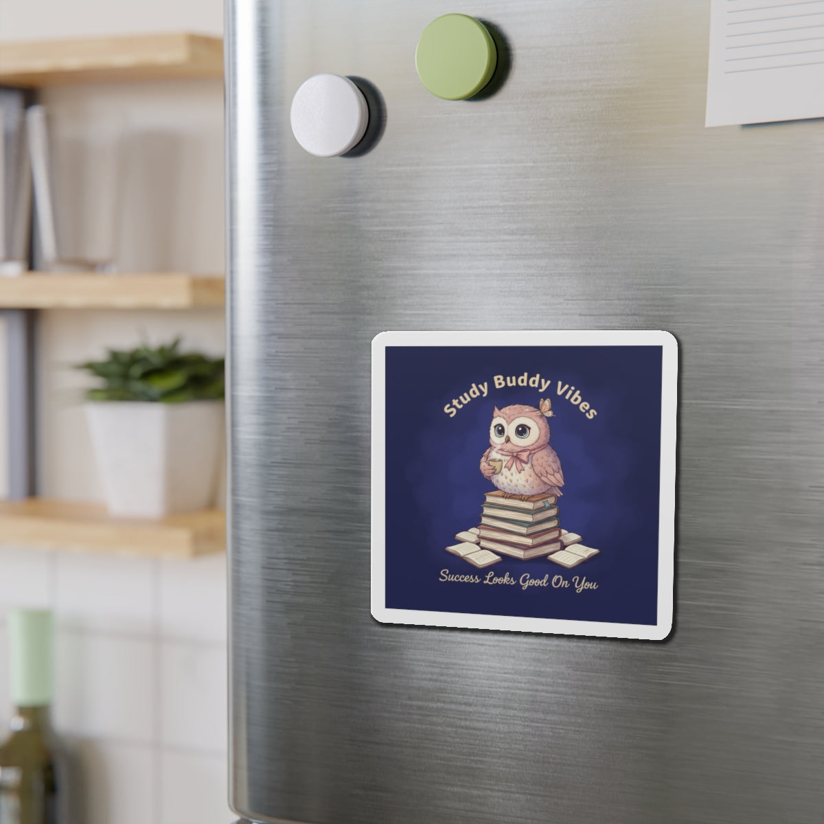 Owl Die-Cut Magnet – Study Buddy Vibes Success Looks Good on