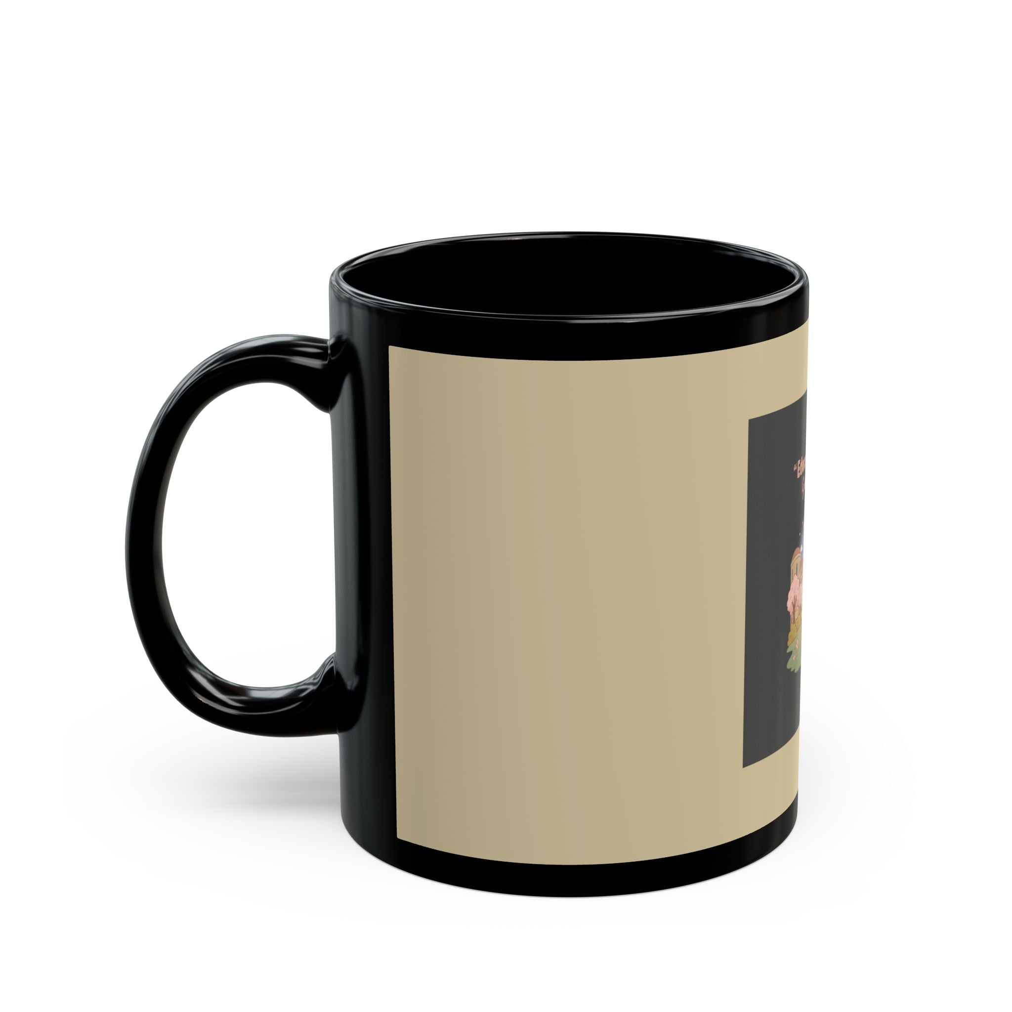 Duck In A Cardigan Black Mug 11oz – Educated and Cute Gentle Strength