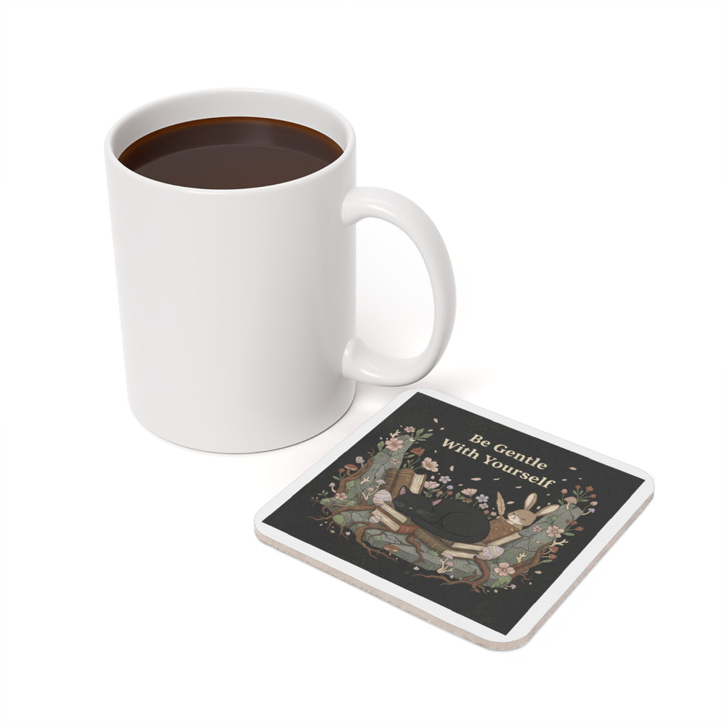 Bunny Cork Coaster – Be Gentle With Yourself
