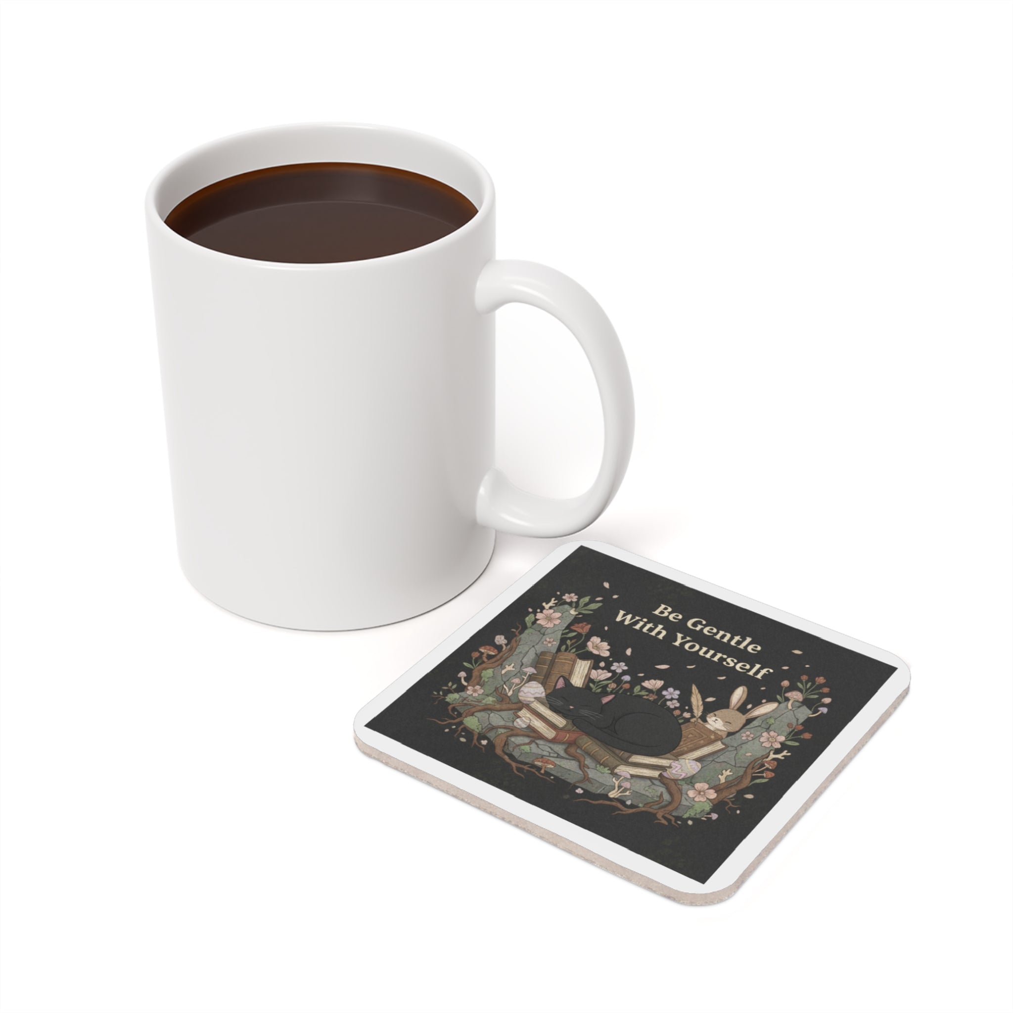 Bunny Cork Coaster – Be Gentle With Yourself