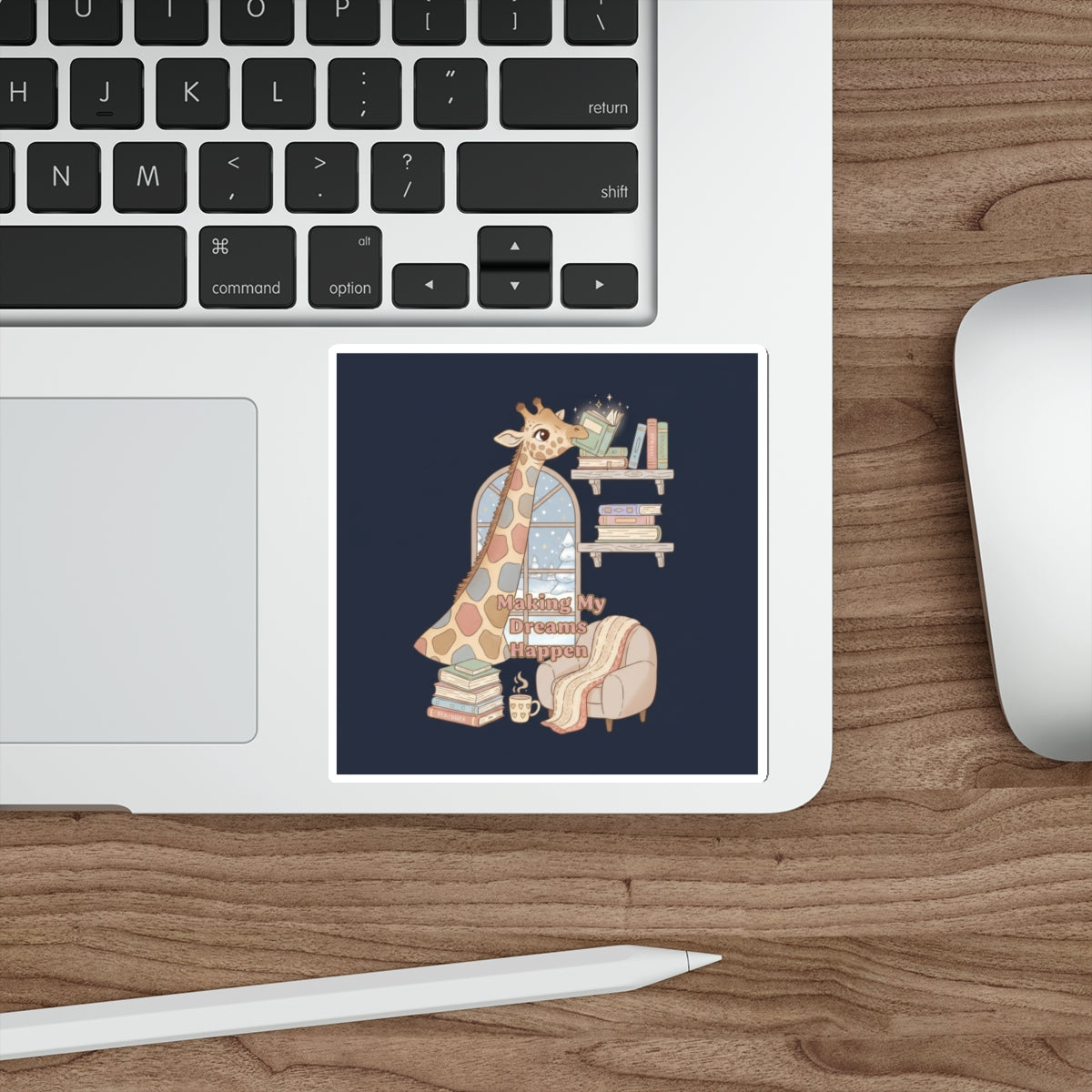 Giraffe Die-Cut Sticker – Making My Dreams Happen