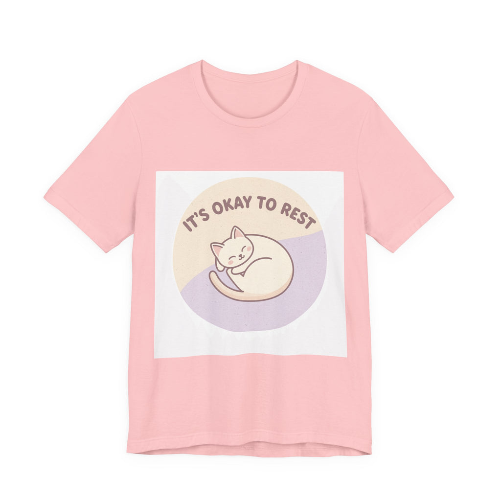 "IT'S OKAY TO REST" Black Cat Women Tee | College Girl Gift | Fashion | KayKay Classics