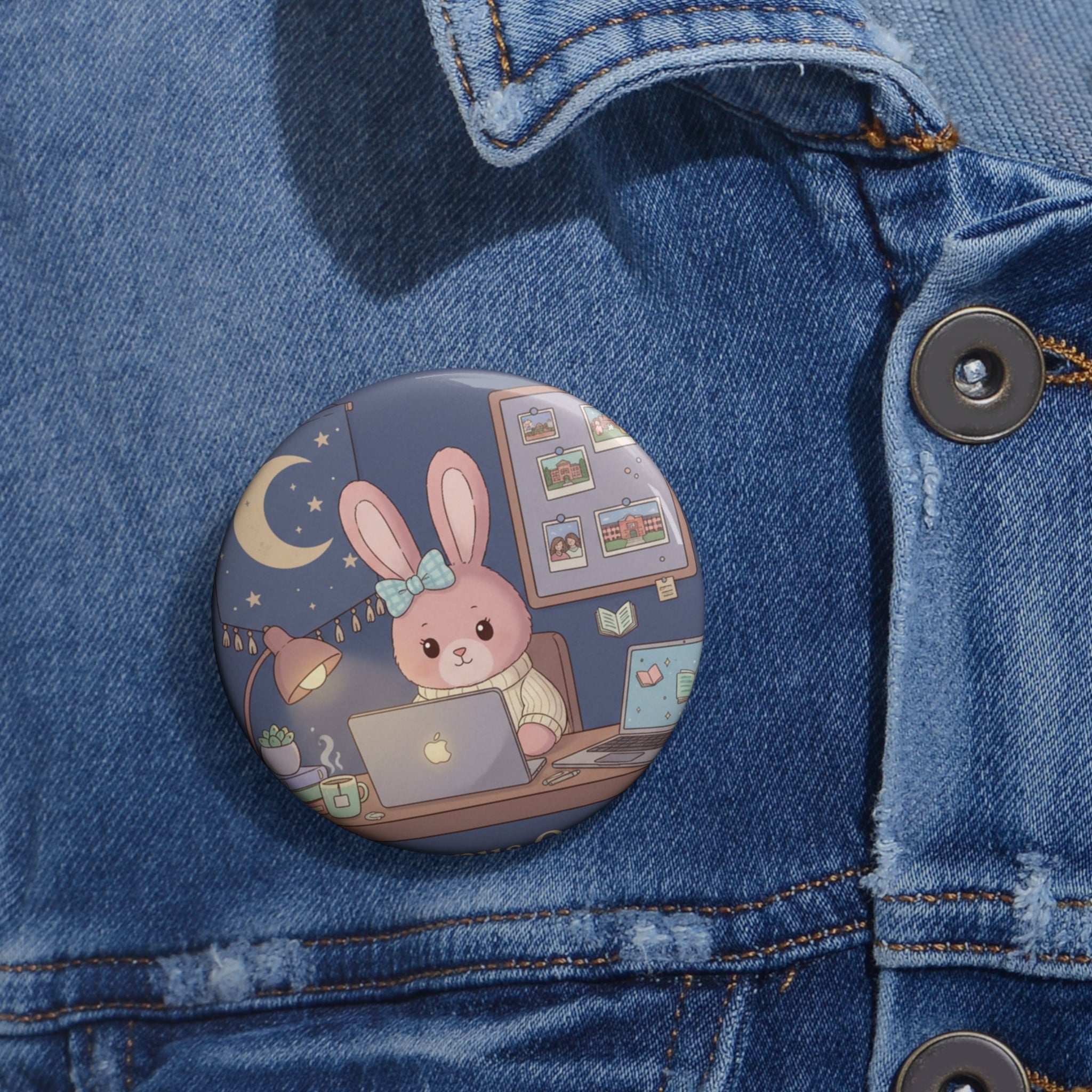 Rabbit Pin Button – Campus Queen