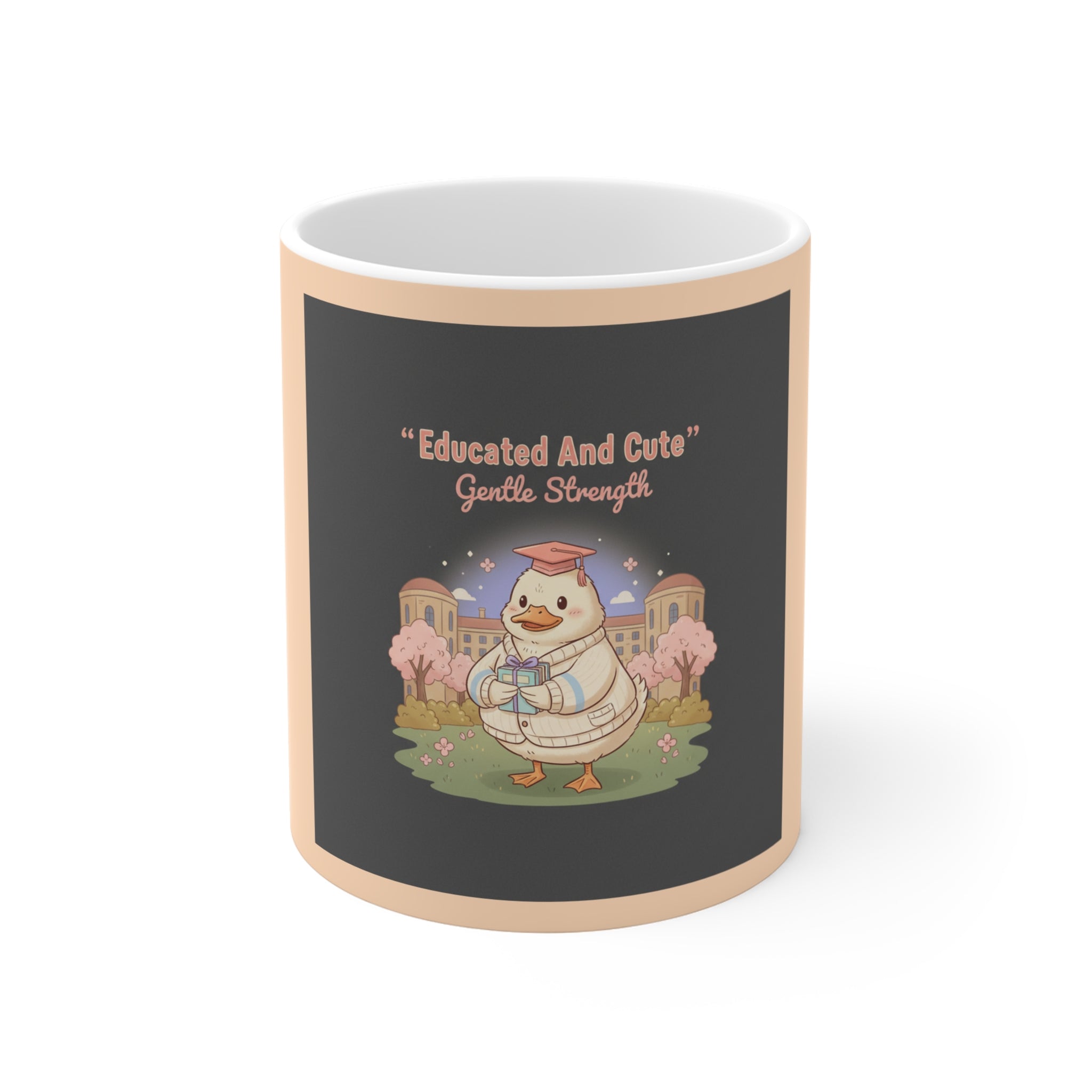 Duck In A Cardigan Mug 11oz – Educated and Cute Gentle Strength