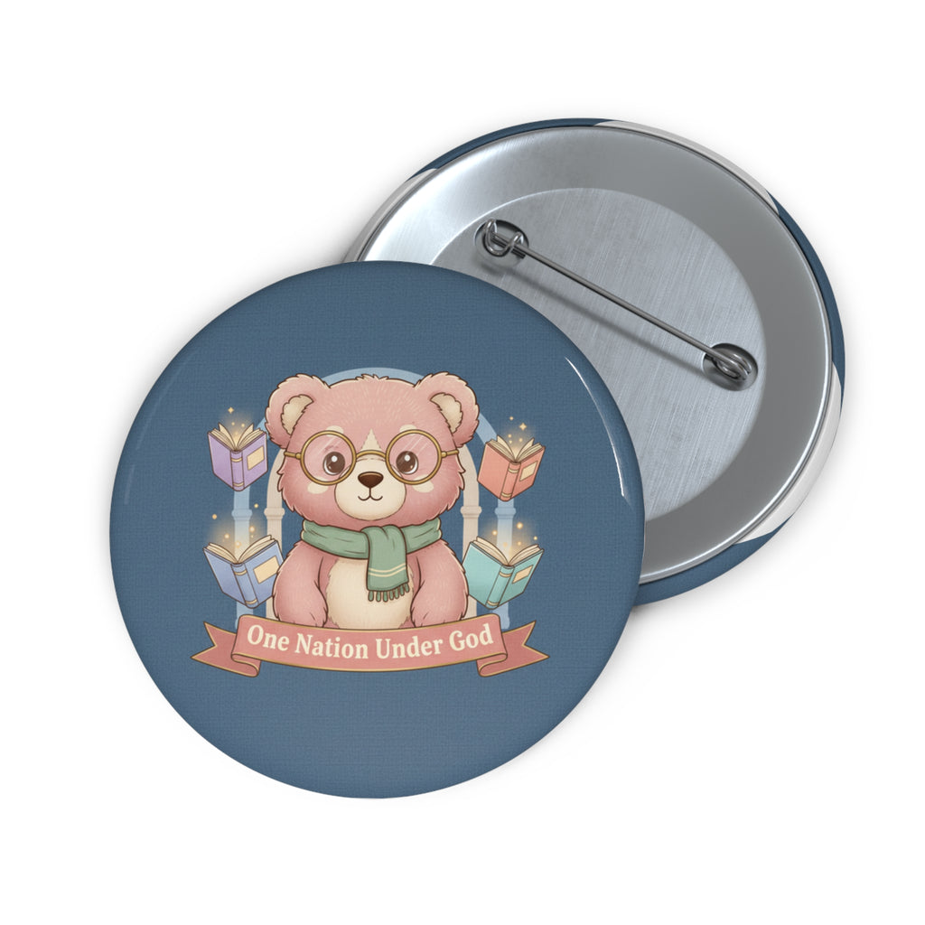 Bear Pin Button – One Nation Under God
