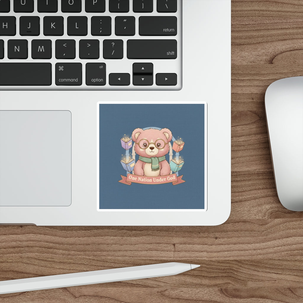 Bear Die-Cut Sticker – One Nation Under God