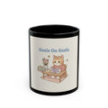Goals On Goals Cat Black Mug 11oz