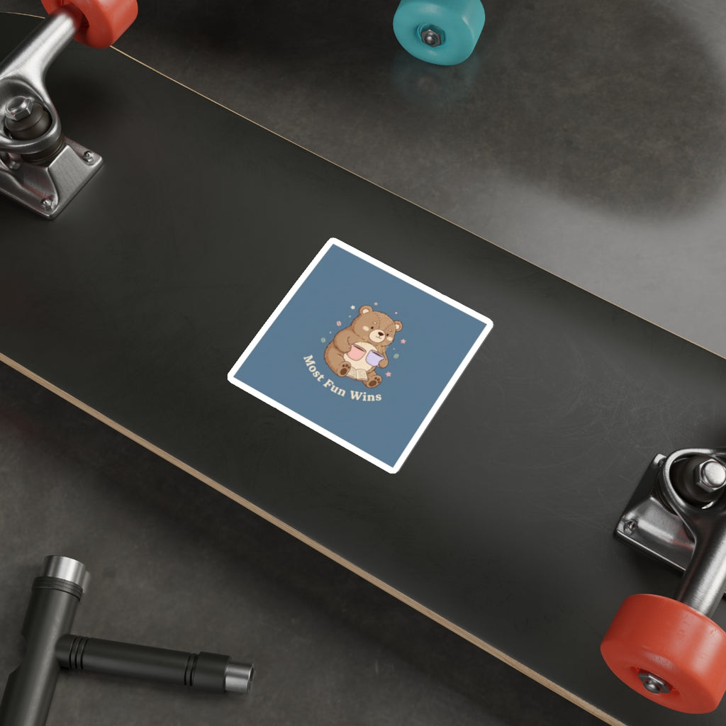 Bear Die-Cut Sticker – Most Fun Wins