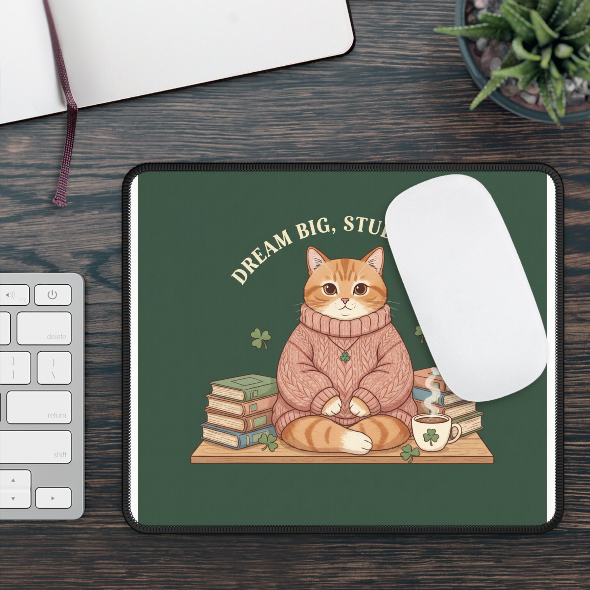 Cat Mouse Pad – Dream Big, Study Hard
