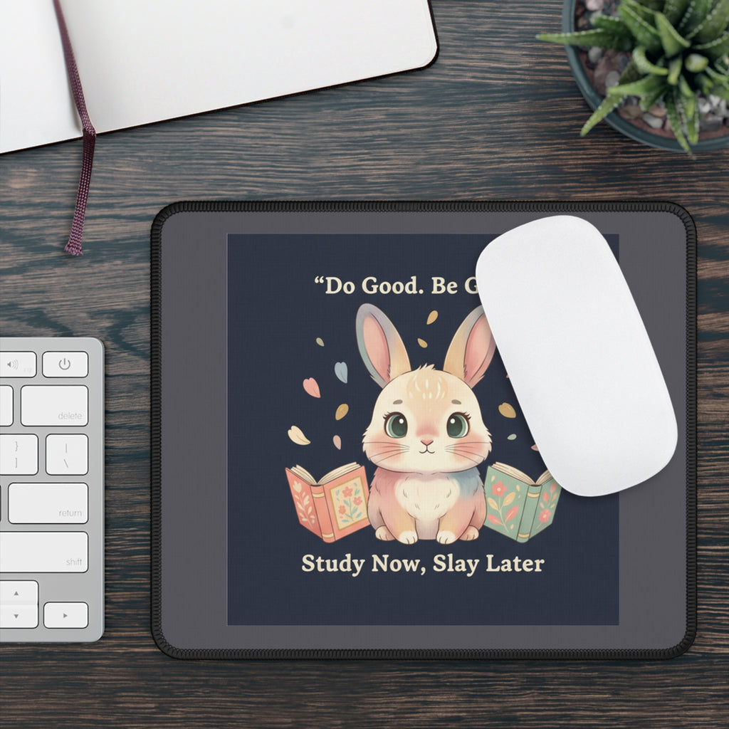 Bunny Mouse Pad – Do Good Be Good Study Now Slay Later