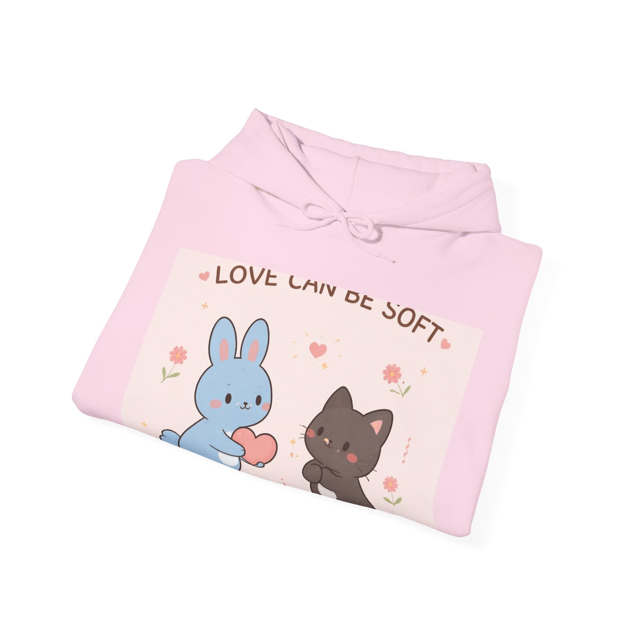 "LOVE CAN BE SOFT" Black Cat Hoodie | College Girl Gift | Fashion | KayKay Classics
