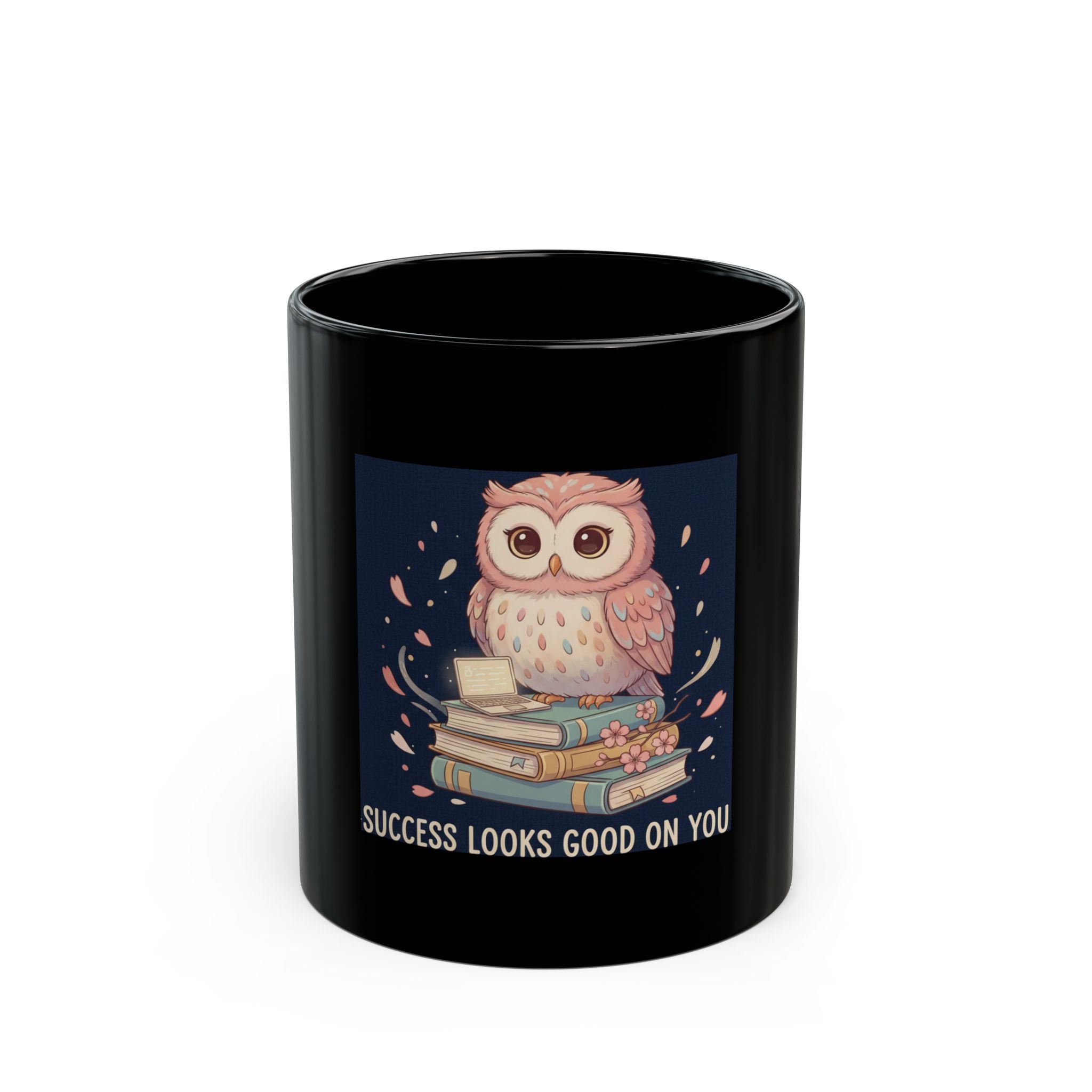 Owl Black Mug 11oz – Success Looks Good on You