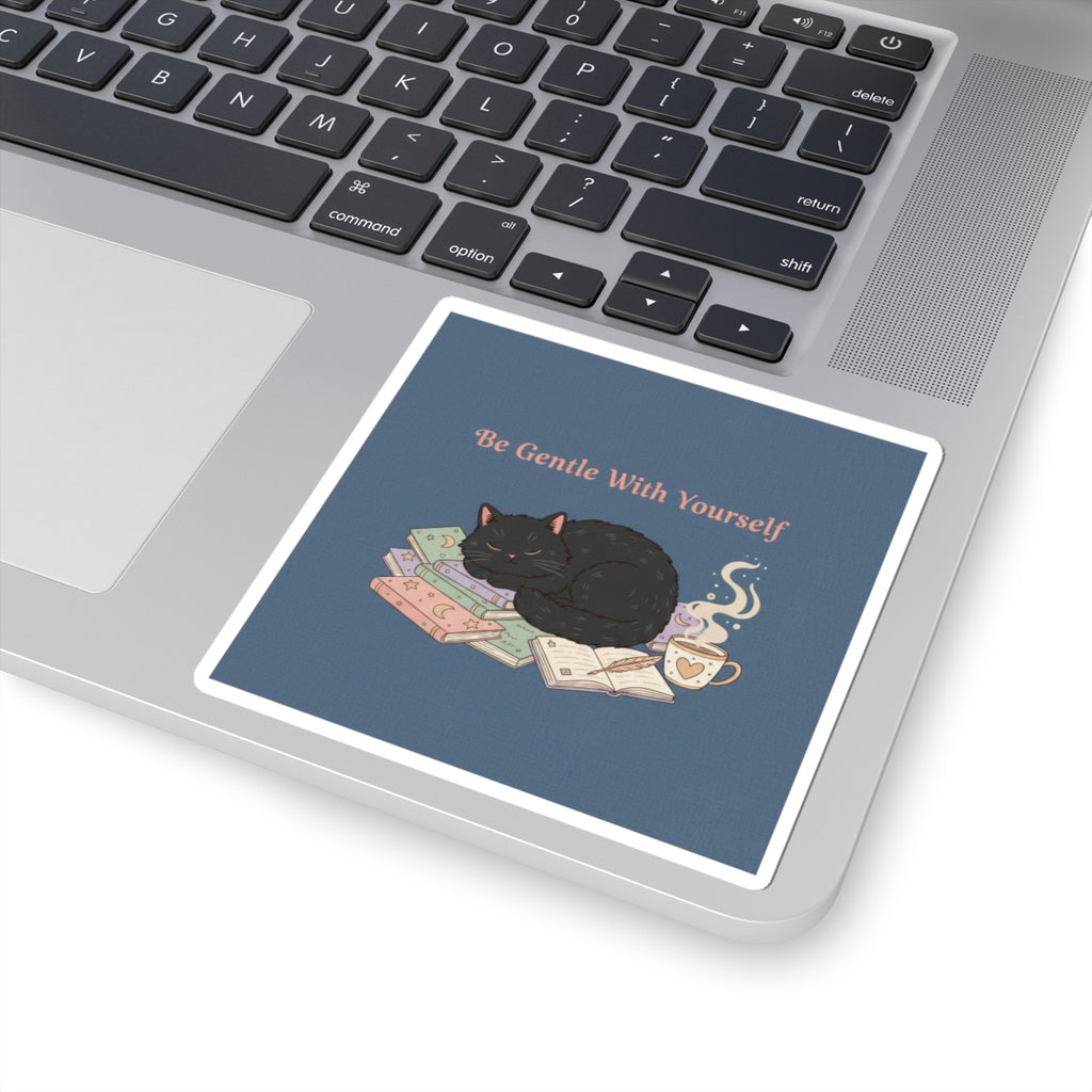 Black Cat Kiss-Cut Sticker – Be Gentle With Yourself