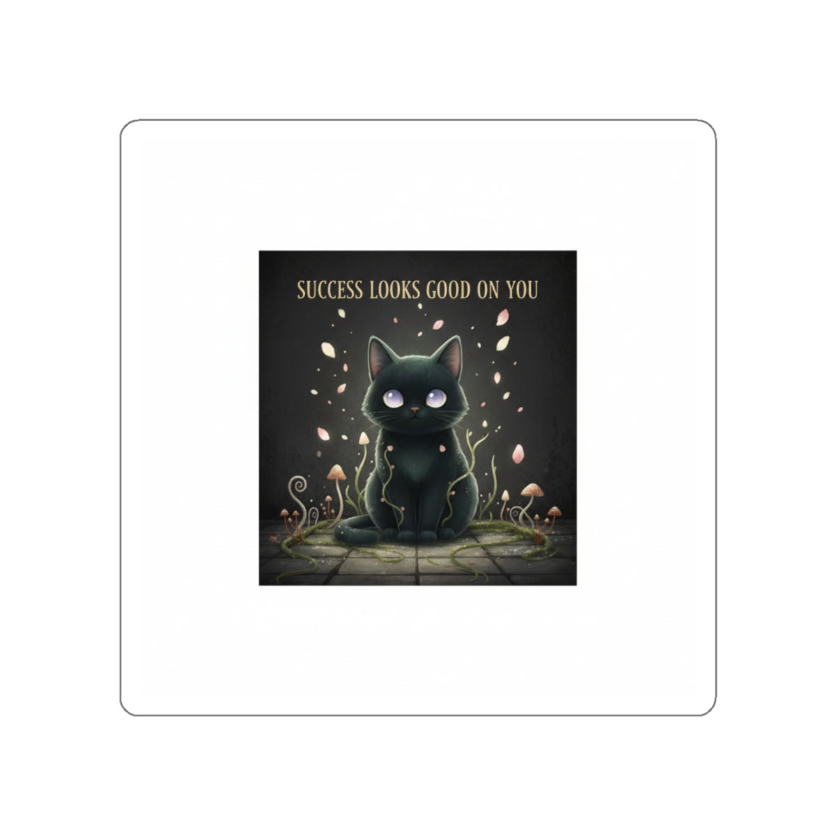 Black Cat Die-Cut Sticker – Success Looks Good on You