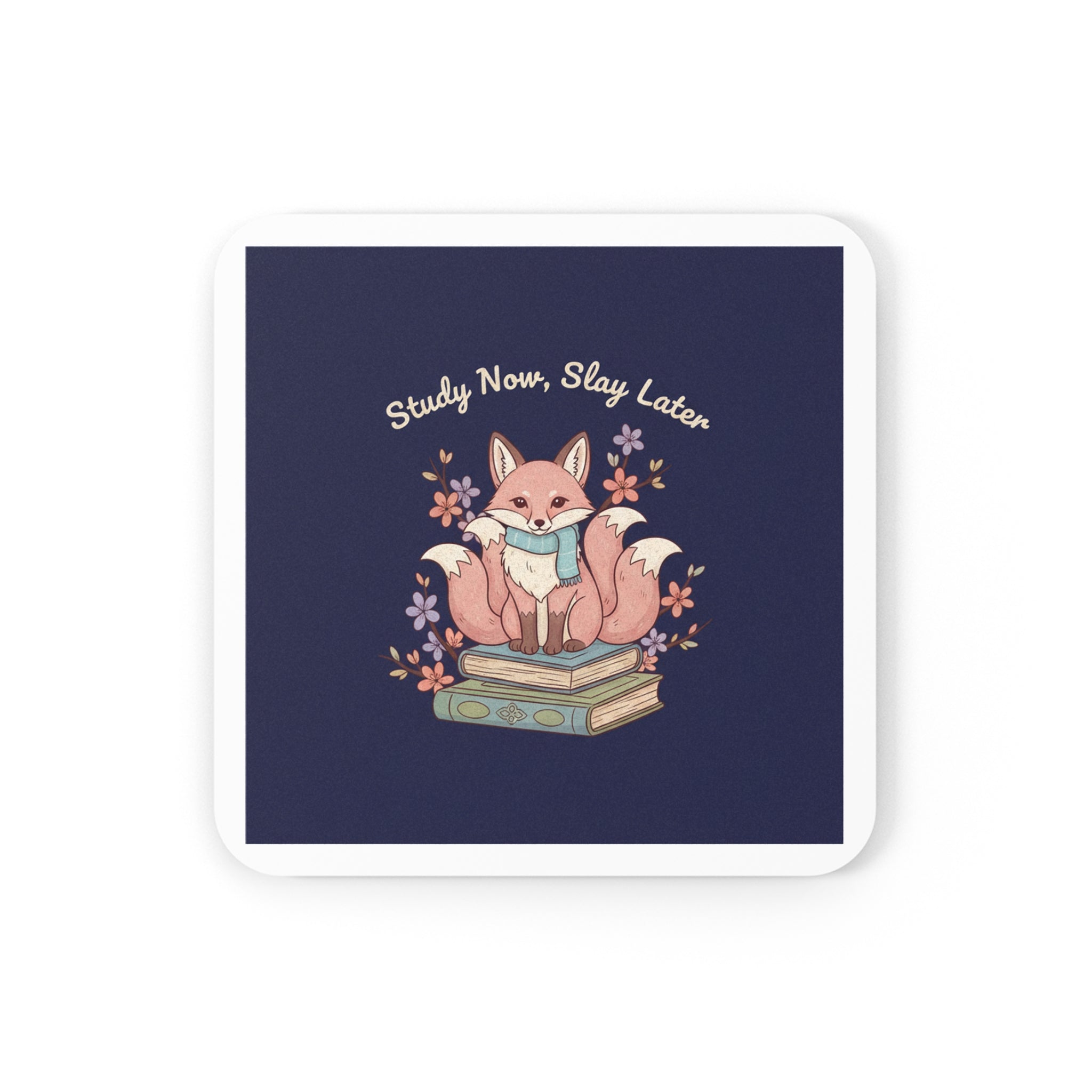Kitsune Cork Coaster – Study Now Slay Later