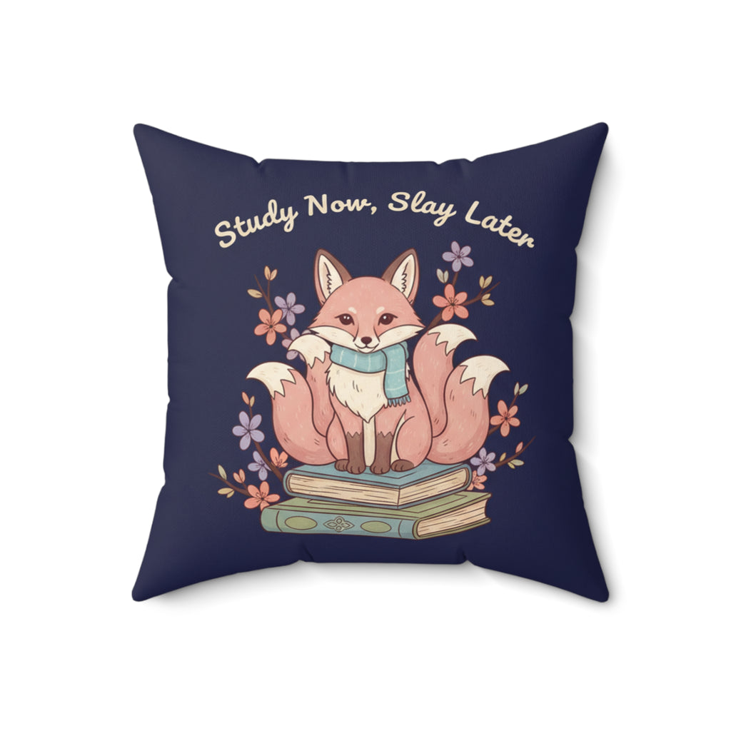 Kitsune Square Pillow – Study Now Slay Later