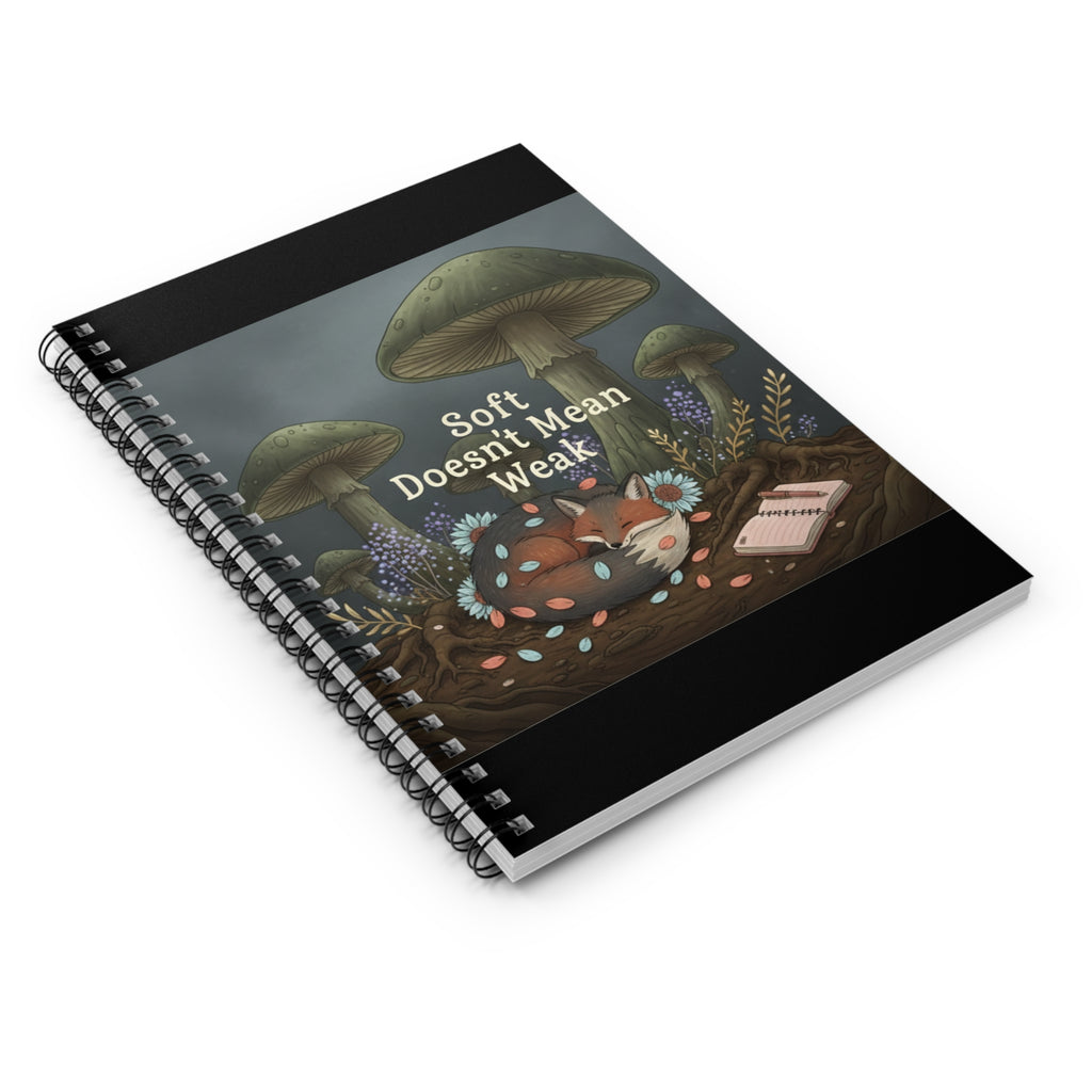 Fox Spiral Notebook – Soft Doesnt Mean Weak