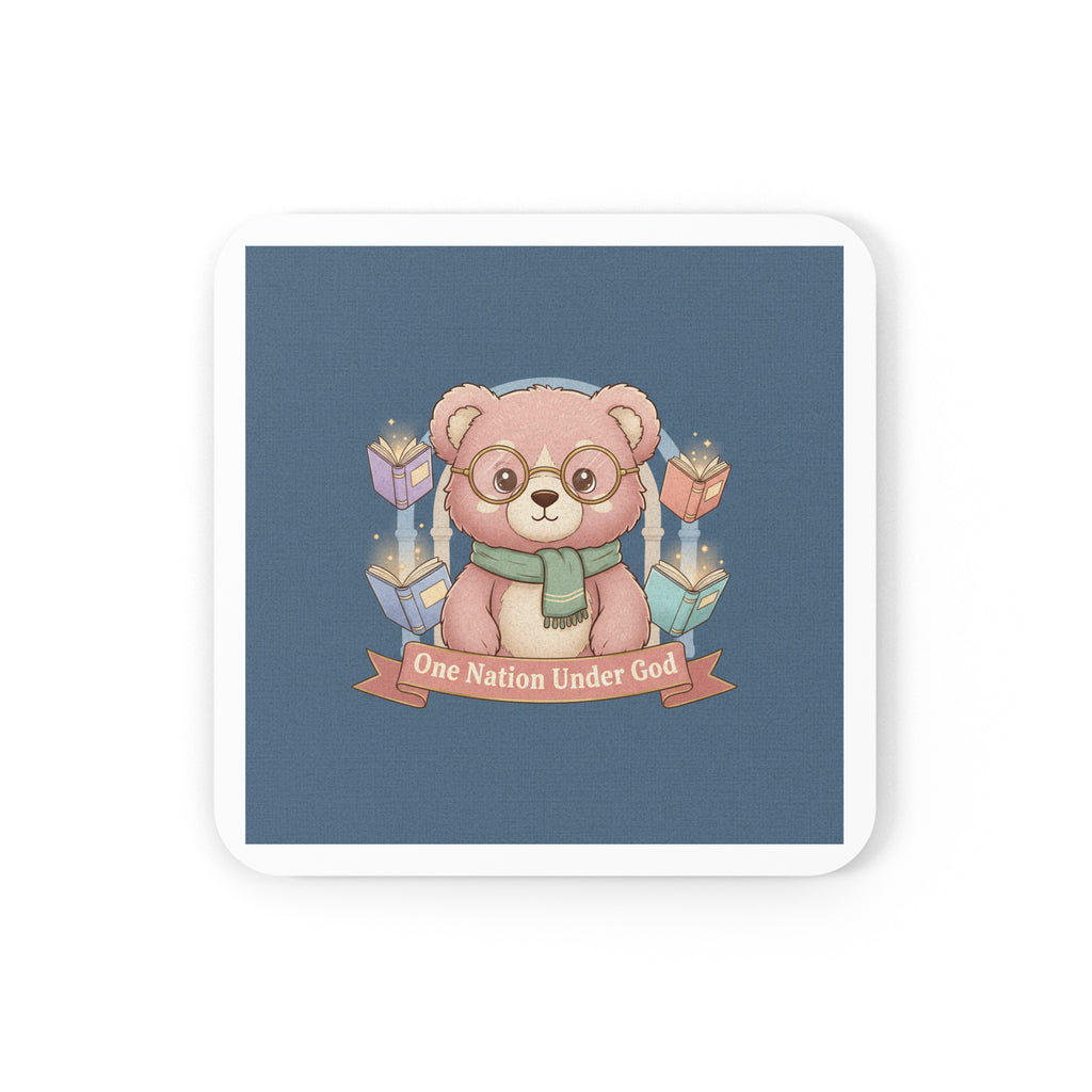 Bear Cork Coaster – One Nation Under God