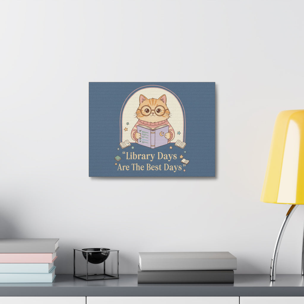 Cat Canvas Print – Library Days Are the Best Days