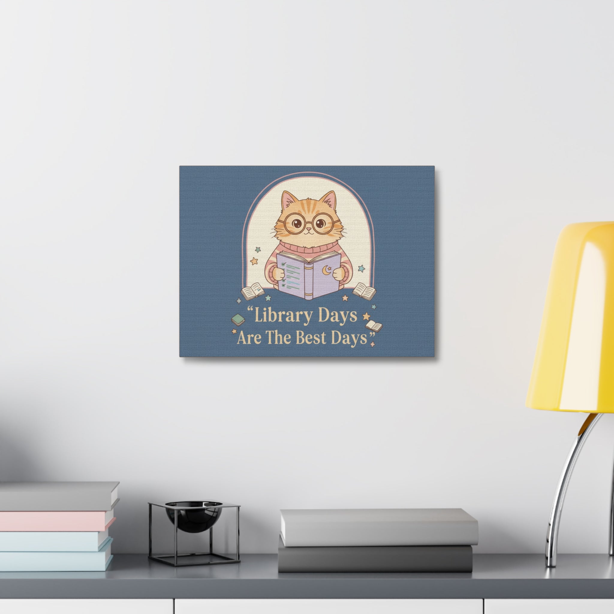 Cat Canvas Print – Library Days Are the Best Days