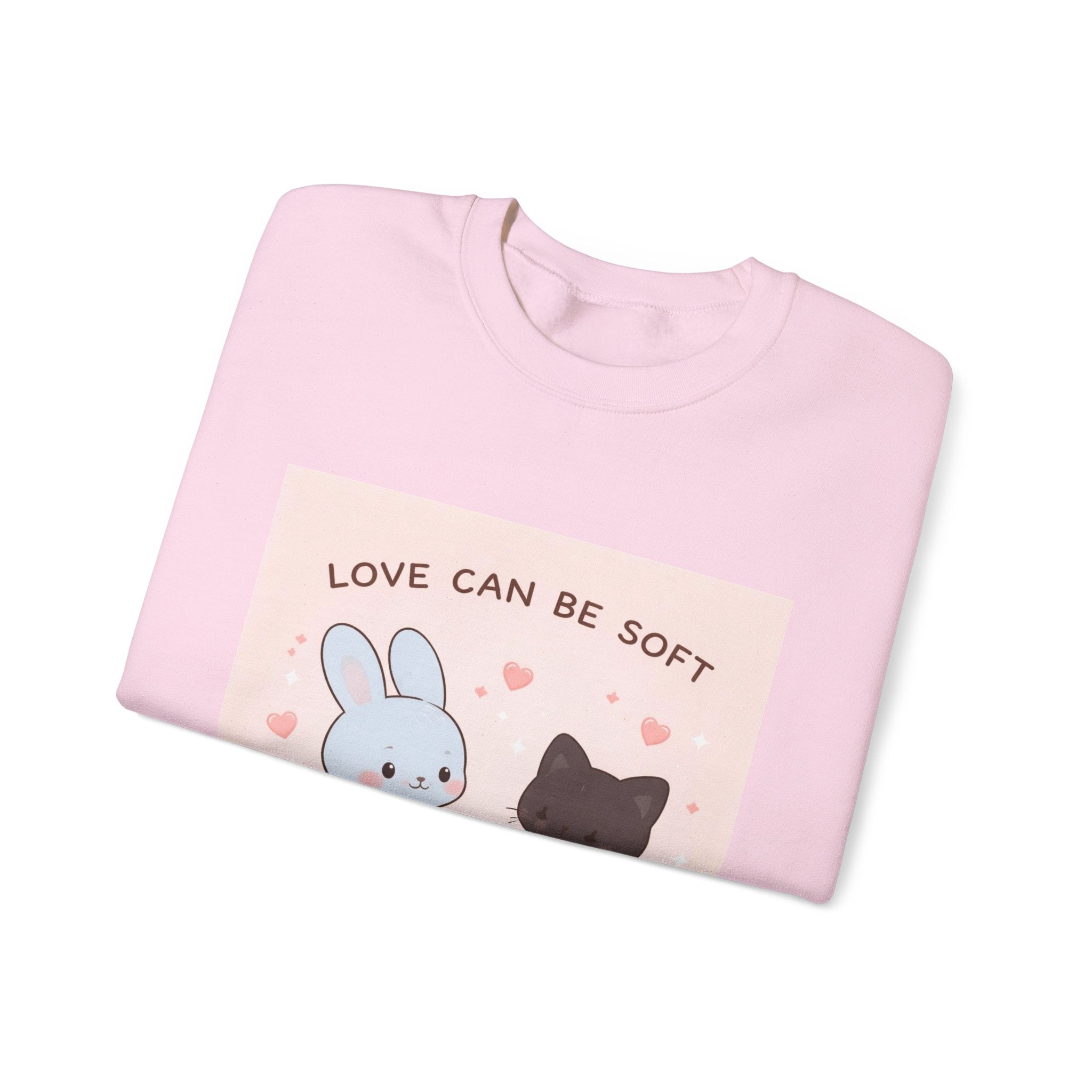 "LOVE CAN BE SOFT" Black Cat Crewneck | College Girl Gift | Fashion | KayKay Classics