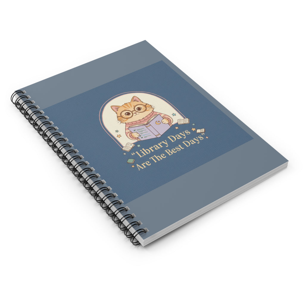 Cat Spiral Notebook – Library Days Are the Best Days