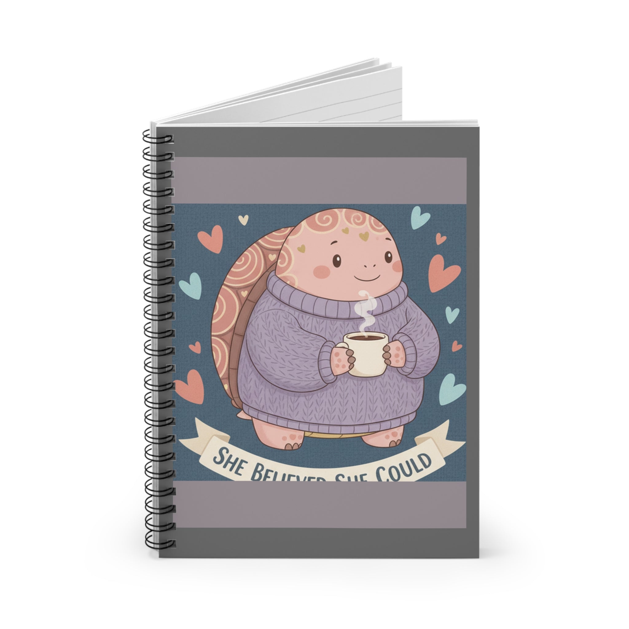 Turtle Spiral Notebook – She Believed She Could