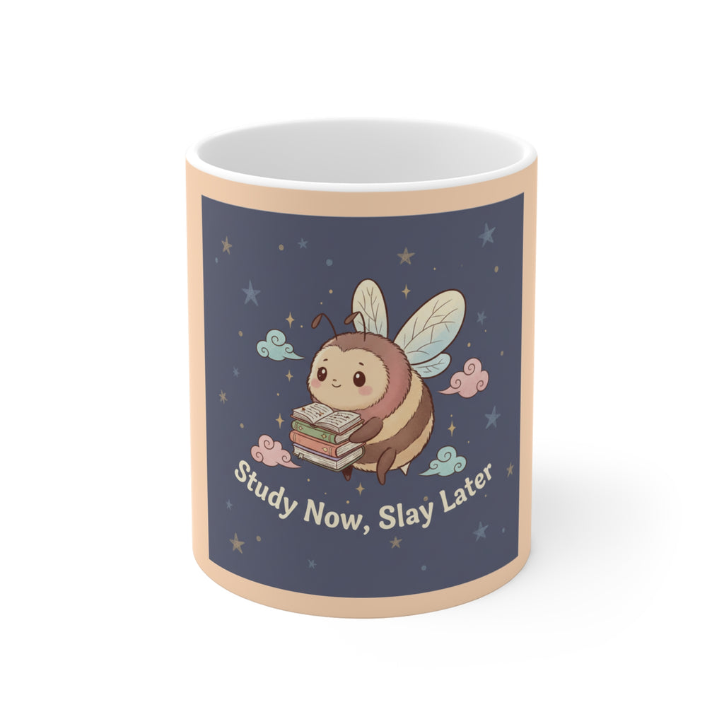 Bee Mug 11oz – Study Now, Slay Later