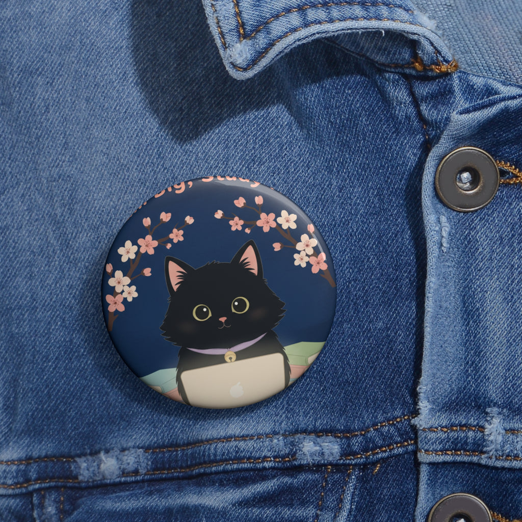 Black Cat Pin Button – Dream Big Study Hard