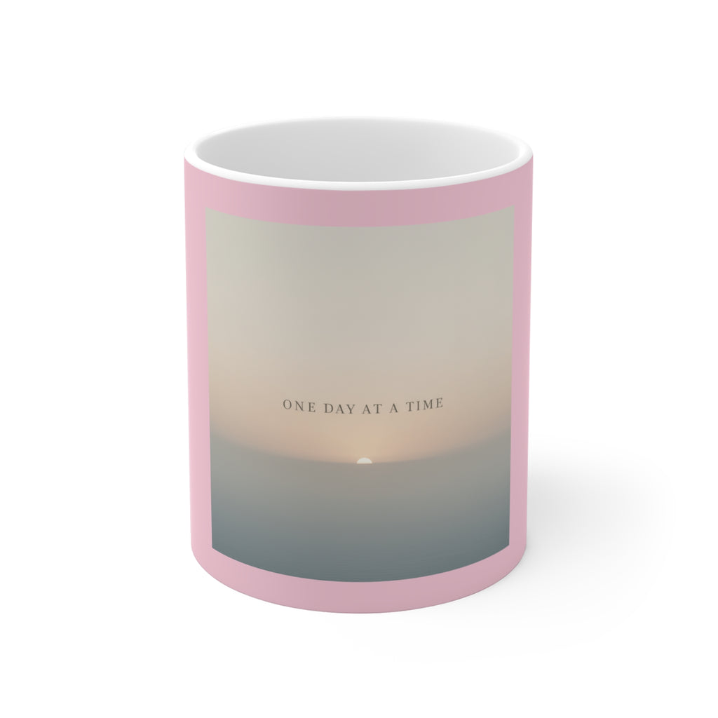 "ONE DAY AT A TIME" Black Cat Mug | College Girl Gift | Fashion | KayKay Classics