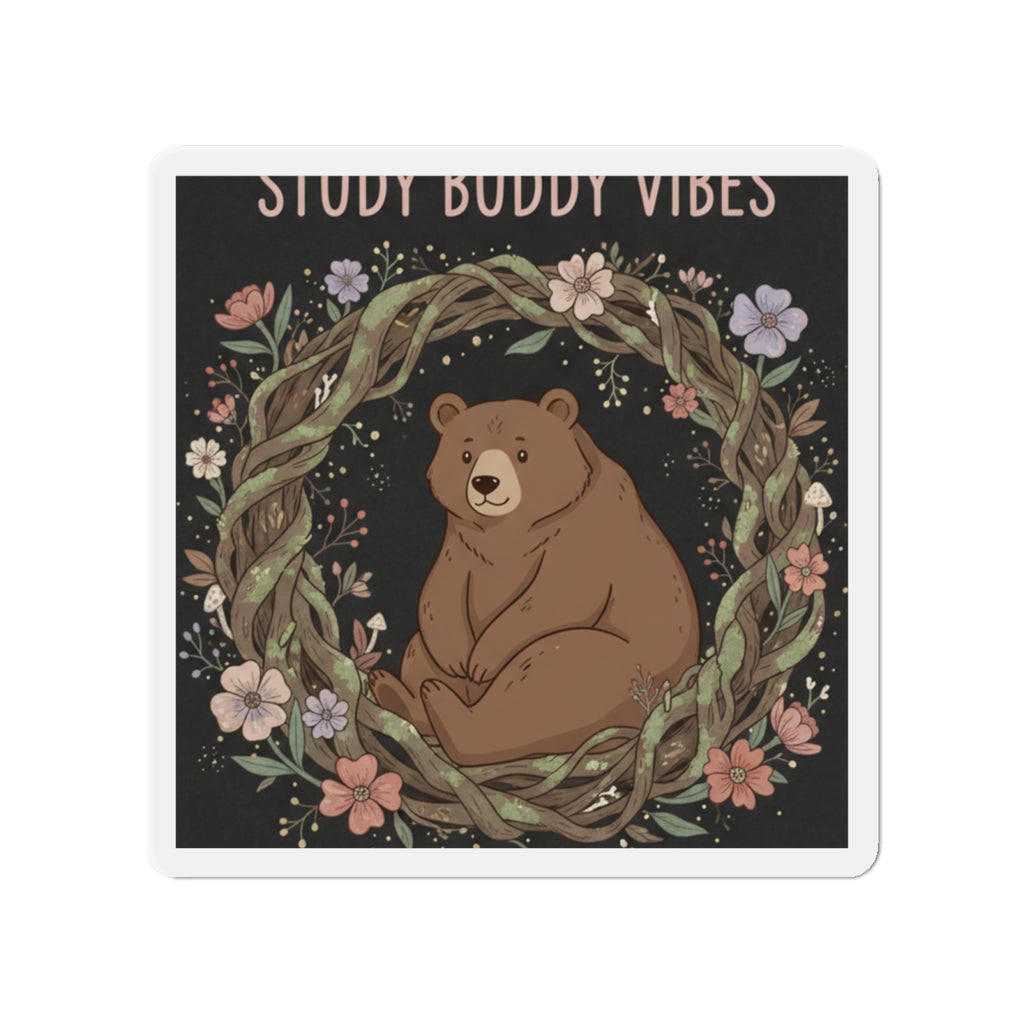 Bear Die-Cut Magnet – Study Buddy Vibes