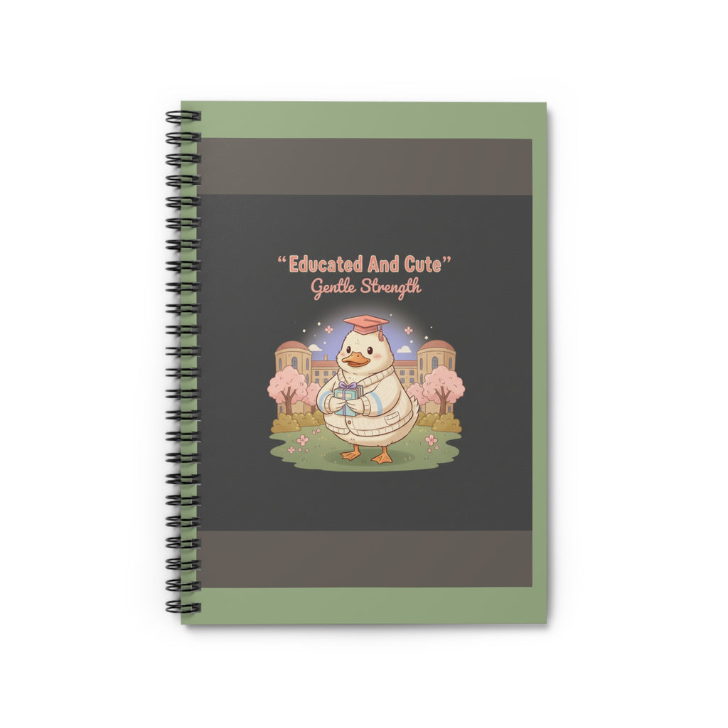 Duck In A Cardigan Spiral Notebook – Educated and Cute Gentle Strength