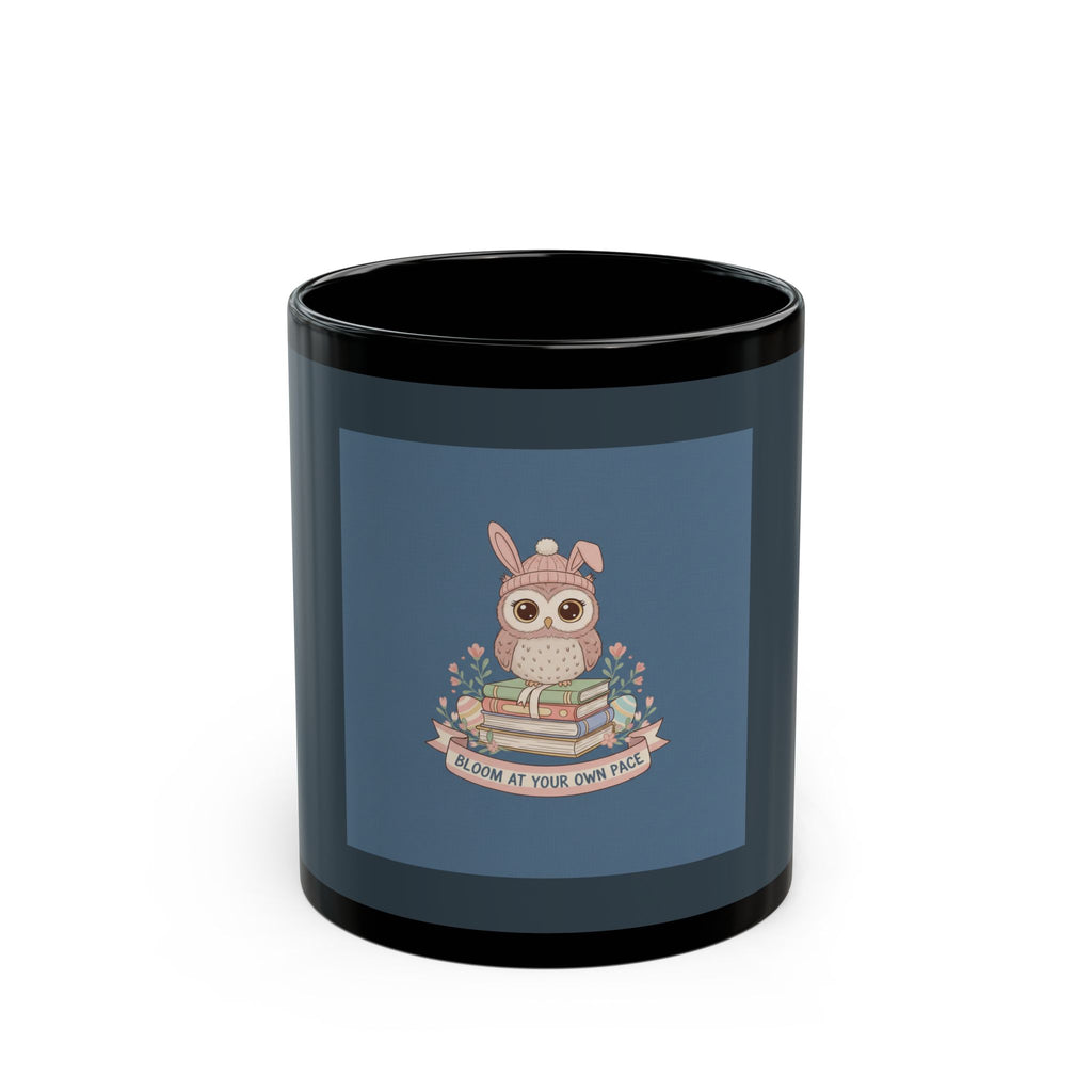 Bunny Black Mug 11oz – Bloom at Your Own Pace