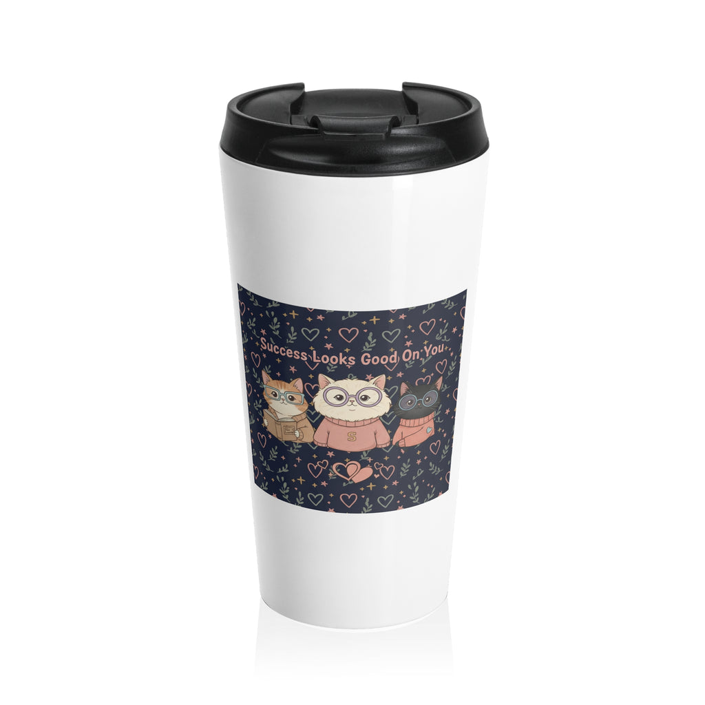 Cats With Glasses Travel Mug – Success Looks Good on You