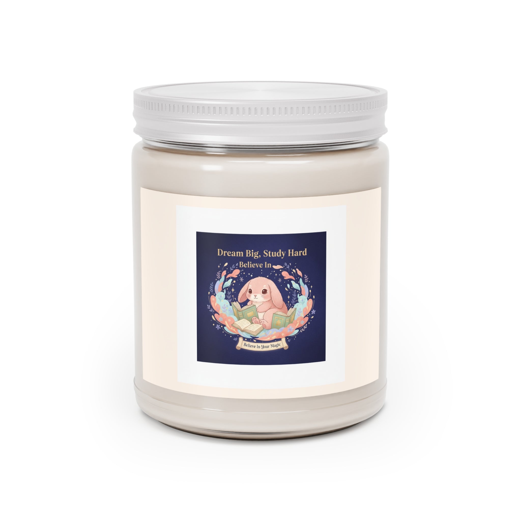 Rabbit Scented Candle – Dream Big, Study Hard Believe in Believe in Your Magic