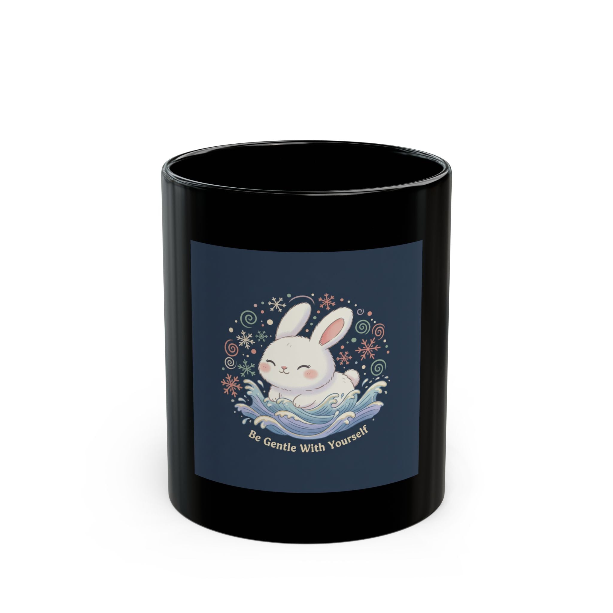 Be Gentle With Yourself Black Mug 11oz