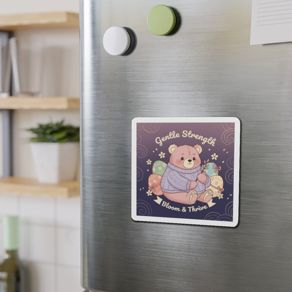 Bear Die-Cut Magnet – Gentle Strength Bloom Thrive