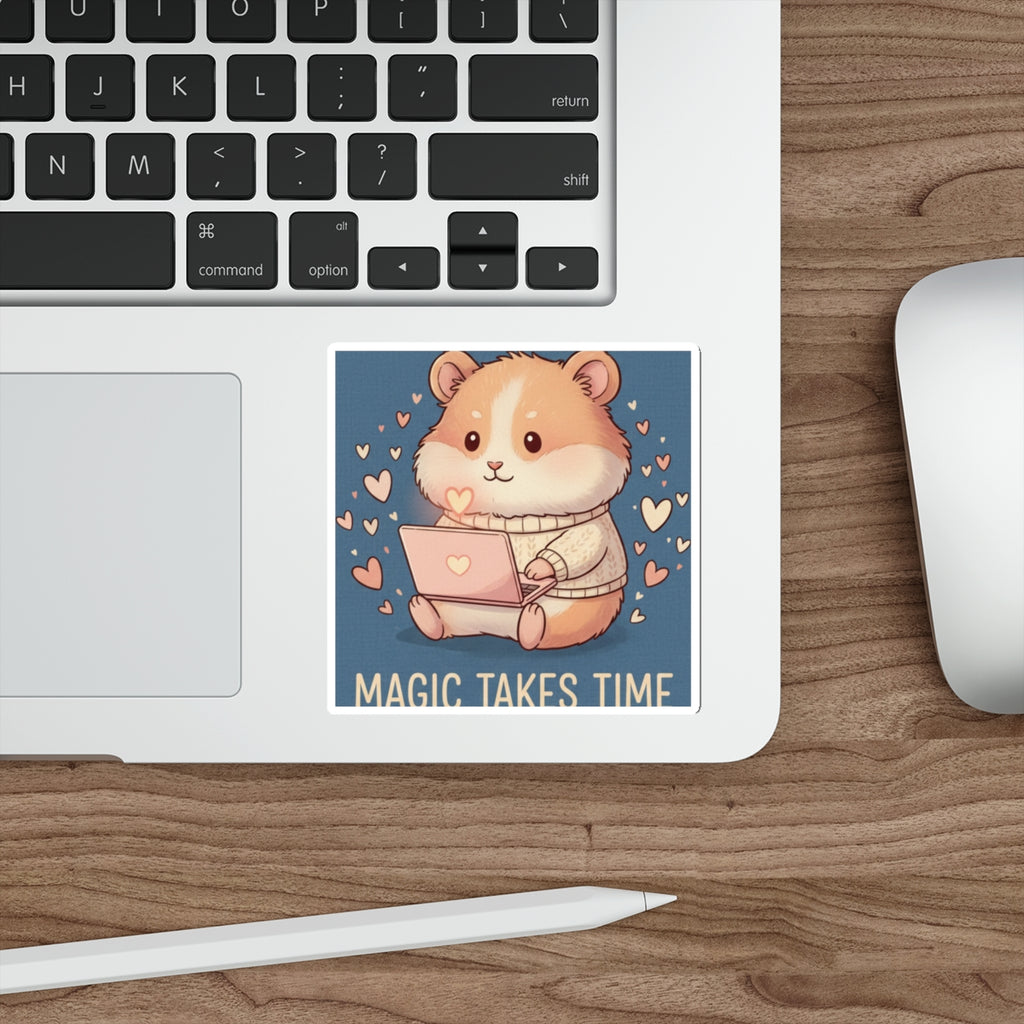 Hamster Die-Cut Sticker – Magic Takes Time