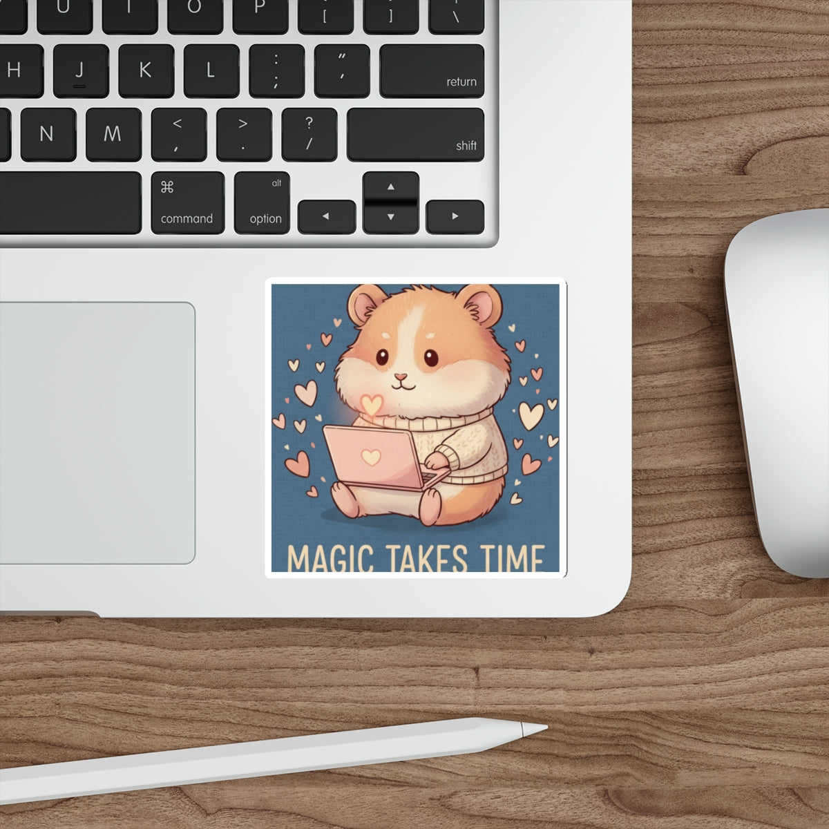 Hamster Die-Cut Sticker – Magic Takes Time