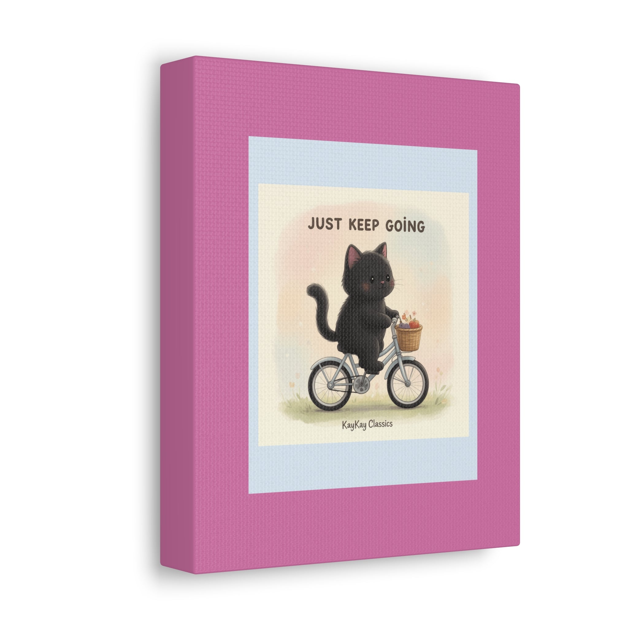 "Just Keep Going" Black Cat Canvas | College Girl Gift | Fashion | KayKay Classics