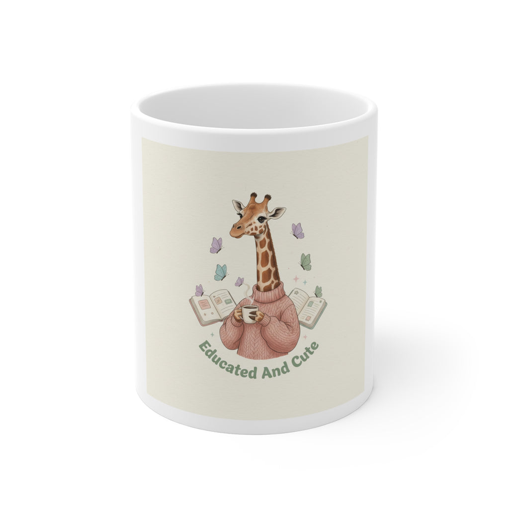 Educated And Cute Giraffe Mug 11oz