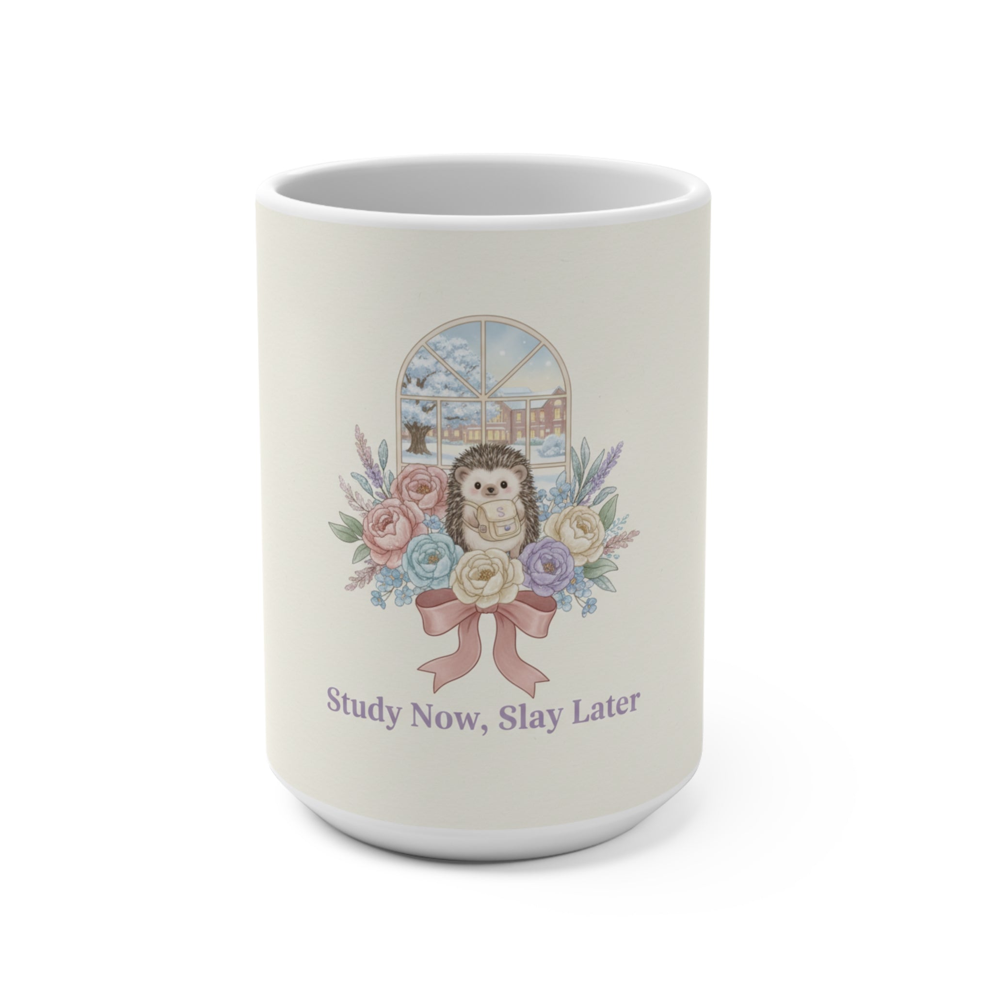 Study Now, Slay Later Hedgehog Mug 15oz