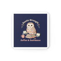 Owl Cork Coaster – Gentle Strength Coffee Confidence