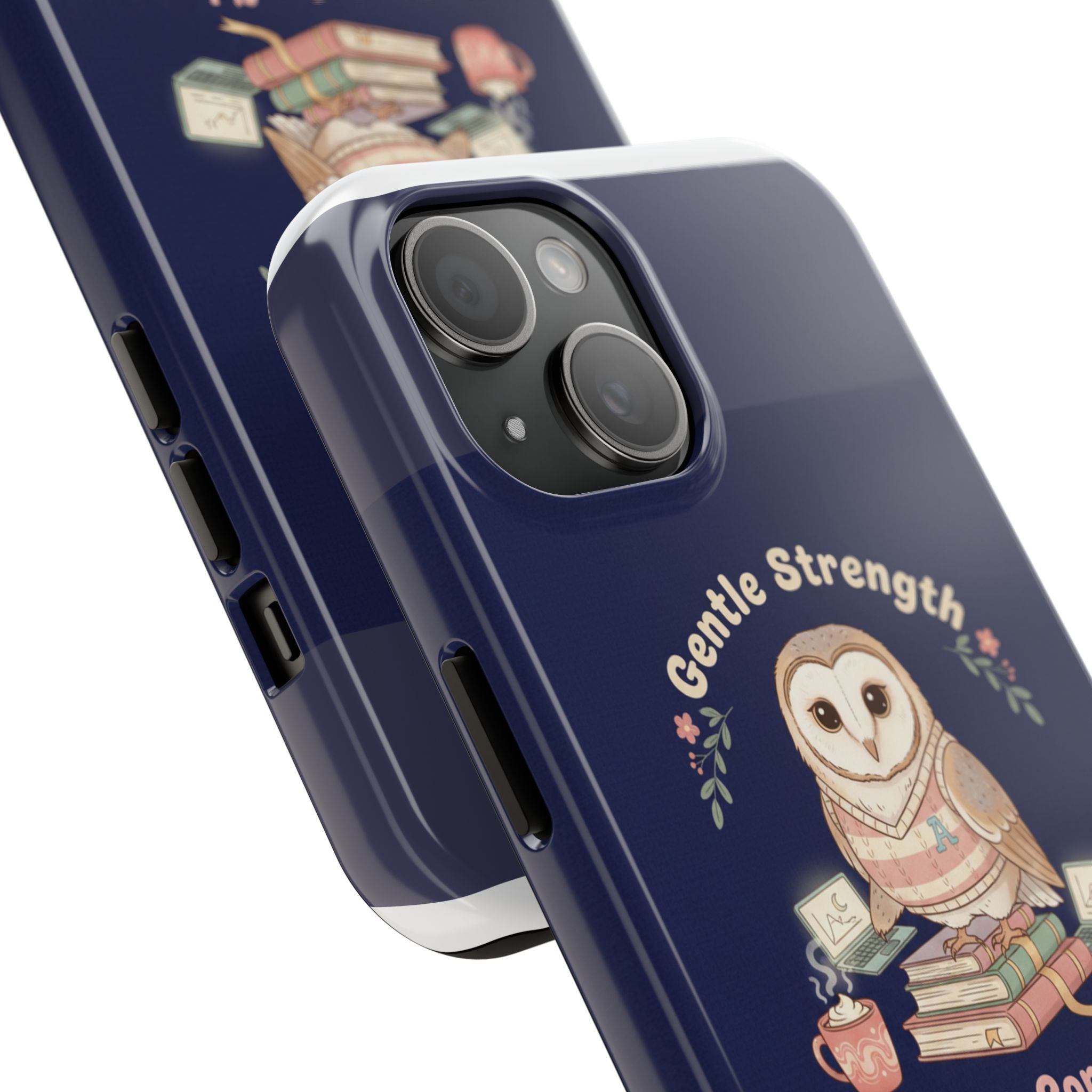 Owl Tough Phone Case – Gentle Strength Coffee Confidence