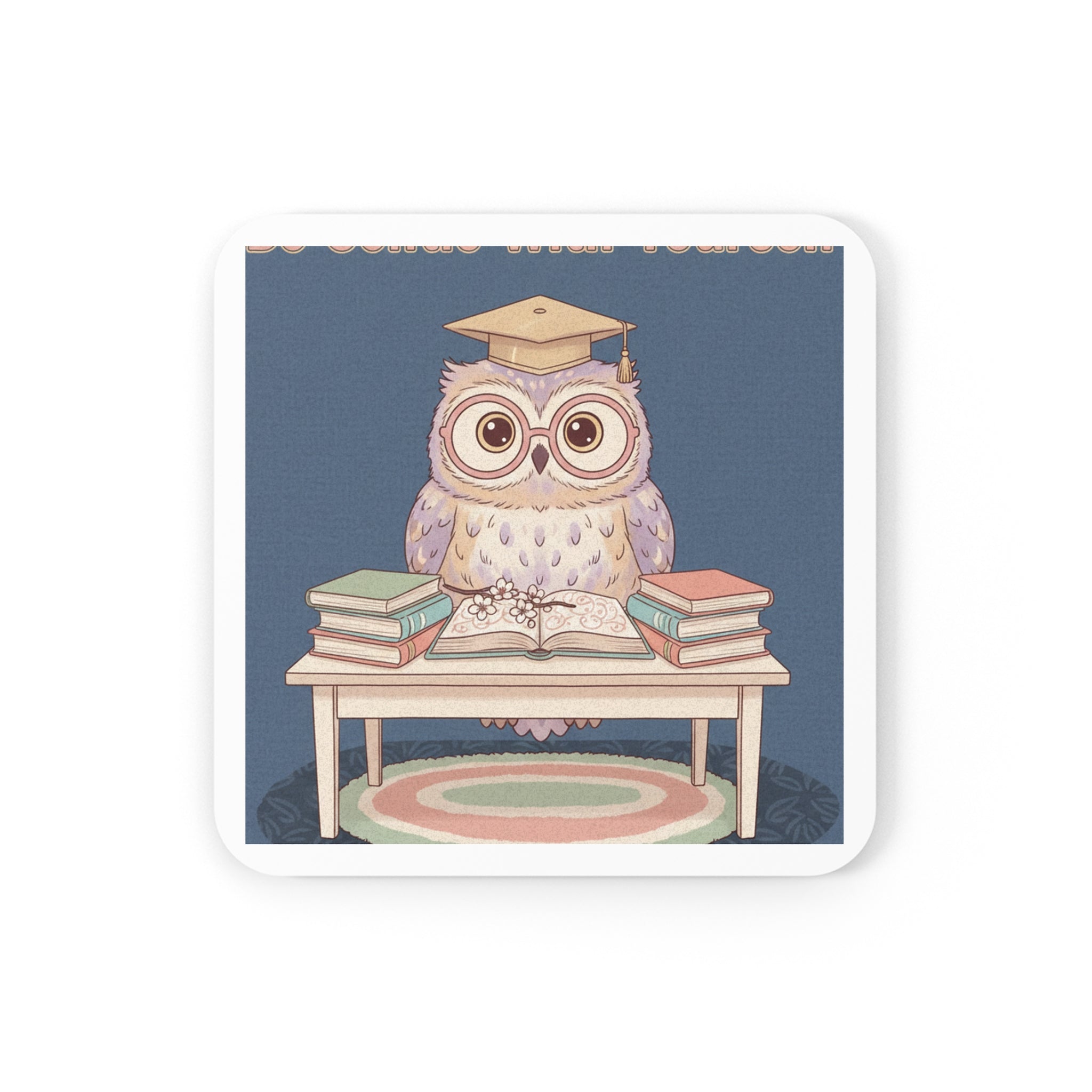 Owl Cork Coaster – Be Gentle With Yourself