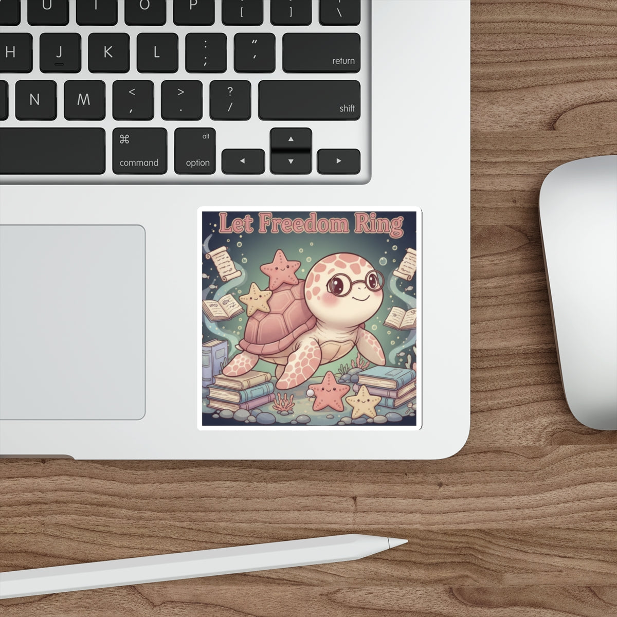Turtle Die-Cut Sticker – Let Freedom Ring